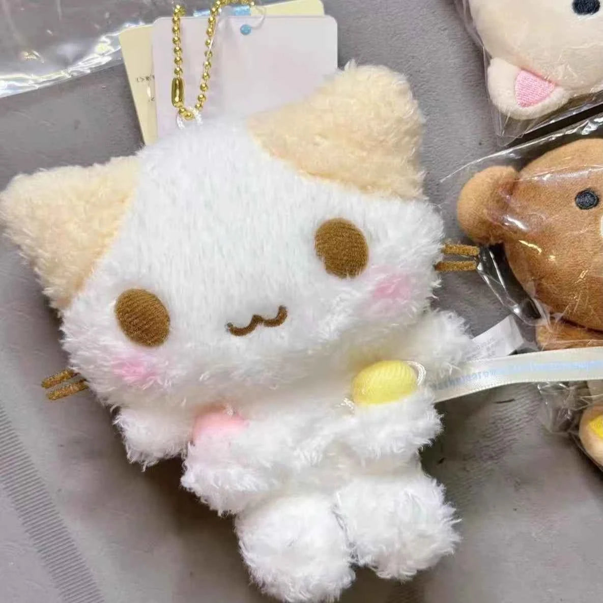 Kawaii Cat & Bunny Plush Keychain