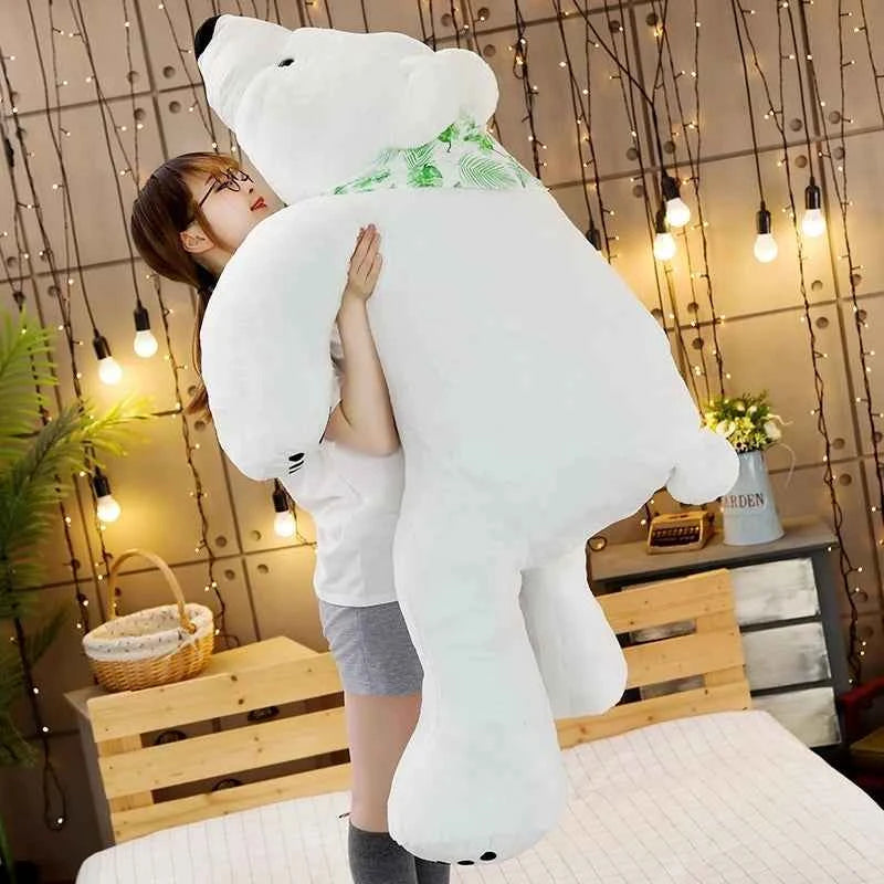 Giant Polar Bear Plush Toy (23.6-39.4 in) - Cute Cartoon Stuffed Doll Long Pillow Gift