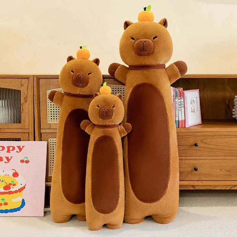 Kawaii Giant Long Capybara Plush Pillow (21.7-43.3 in) - Soft Stuffed Animal Gift