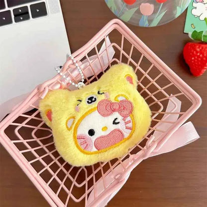 Creative Kawaii Anime Sanrio Hello Kitty Plush Keychain Cute Backpack Pendant Decoration Accessories Soft Stuffed Doll Toy Gifts