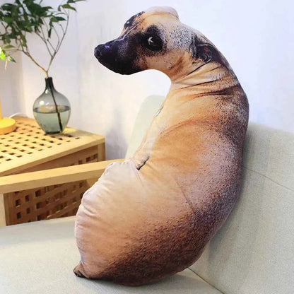3D Lifelike Dog Throw Pillow – Funny Cute Dog Head Printed Cushion for Home A