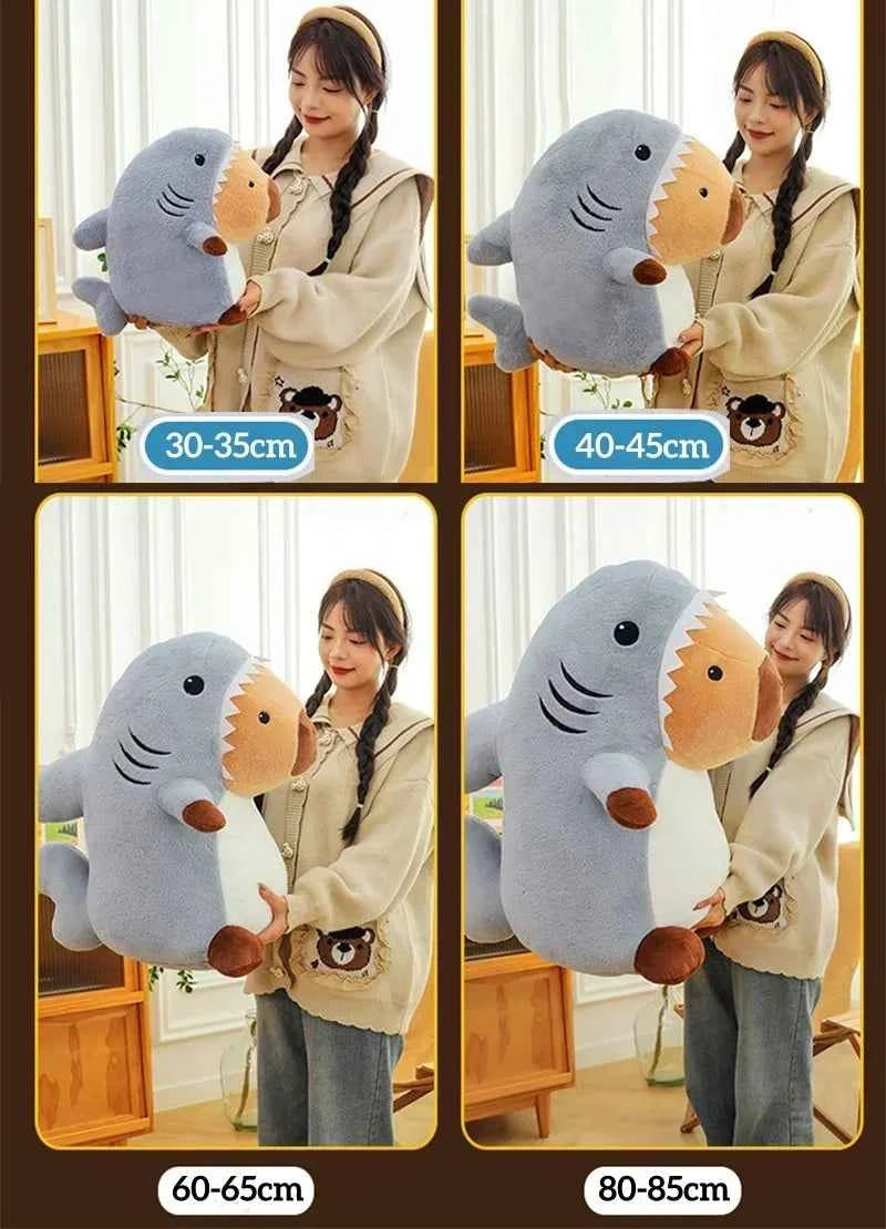 Shark Capybara Plush Toy – Cute Capybara in Shark Costume Stuffed Animal Pillow