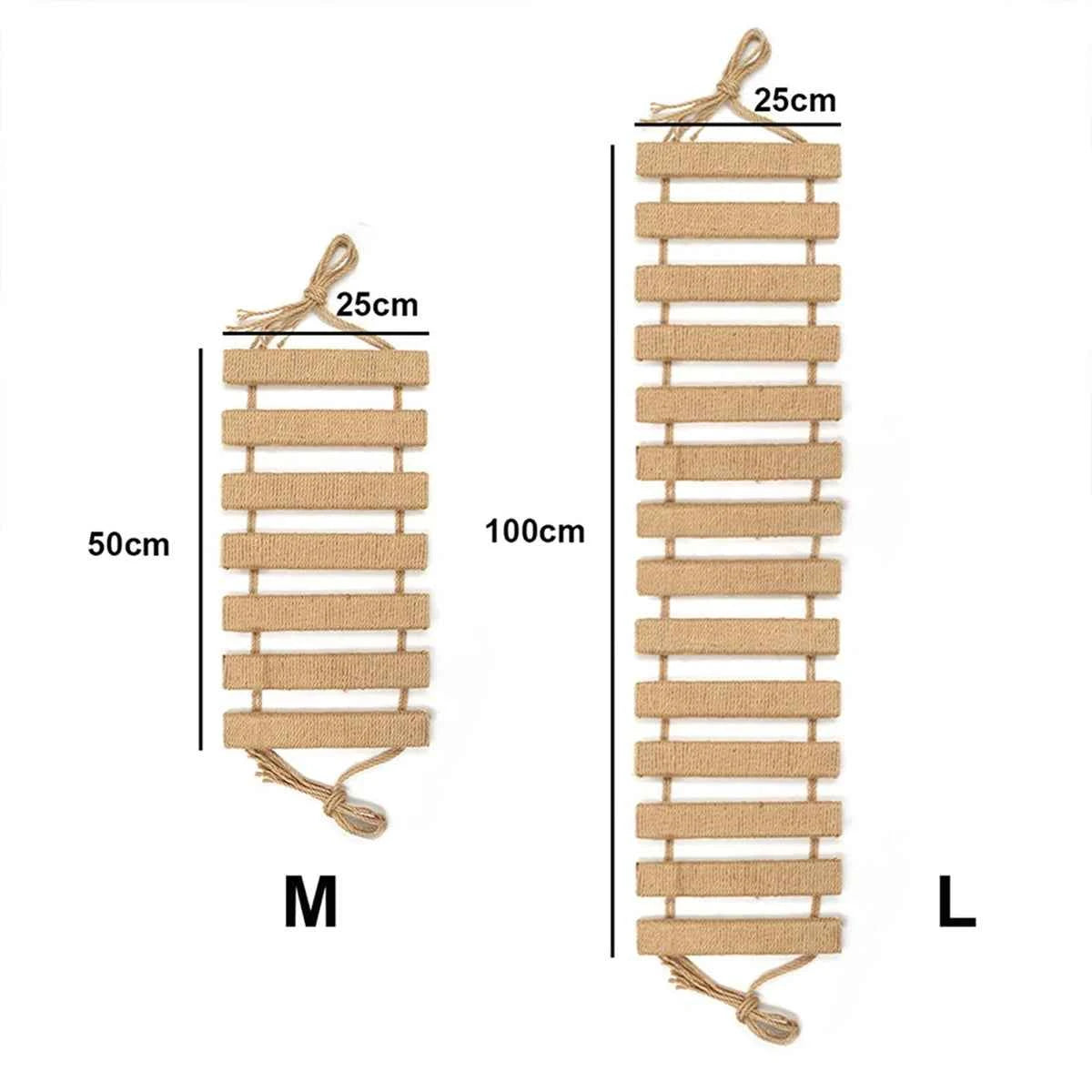 Cat Climbing Frame Bridge Cat Ladder Sisal Rope Wooden Cat