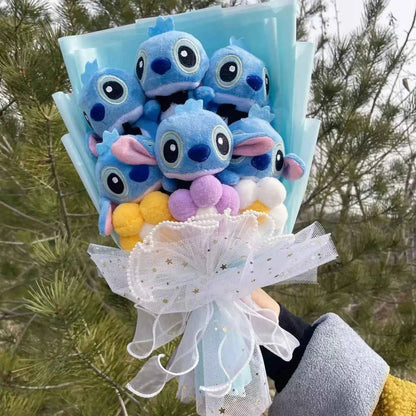 Super Soft Anime Stitch Plush Bouquet (11.0-13.8 in) - Stuffed Doll Gift