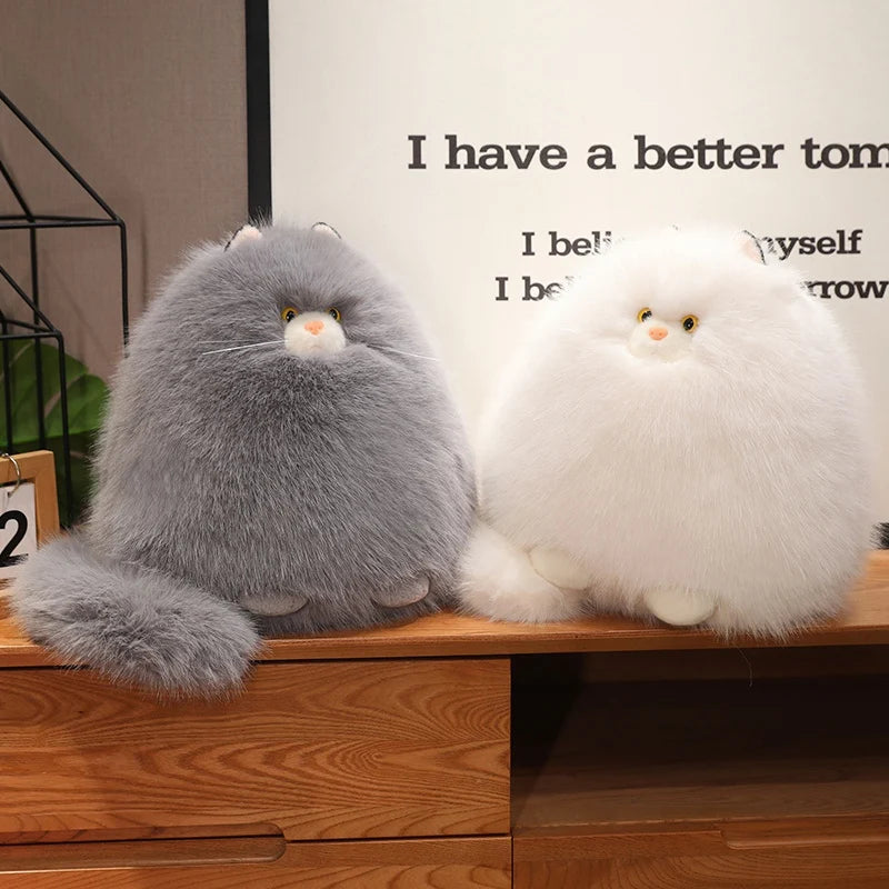 Fluffy Cat Plush Toy – Soft Stuffed Cat Pillow