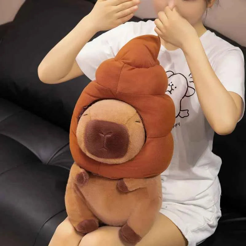 Capybara Plush Toy with Funny Hat – Cute Stuffed Animal