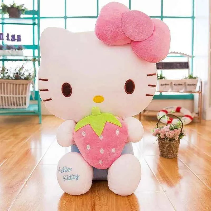 Hello Kitty Plus Doll Sanrio Toys Ice Cream Hugging Kt Pink Kitty Cat Pacify Cartoon Figure Gift for Girl Animal Plush Toys