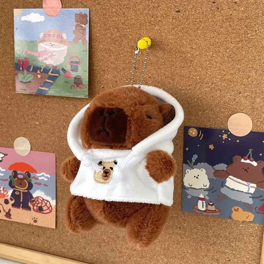 Cute 12cm Capybara Plush Toy: Hoodie, Wings & Keychain/Pendant Gift