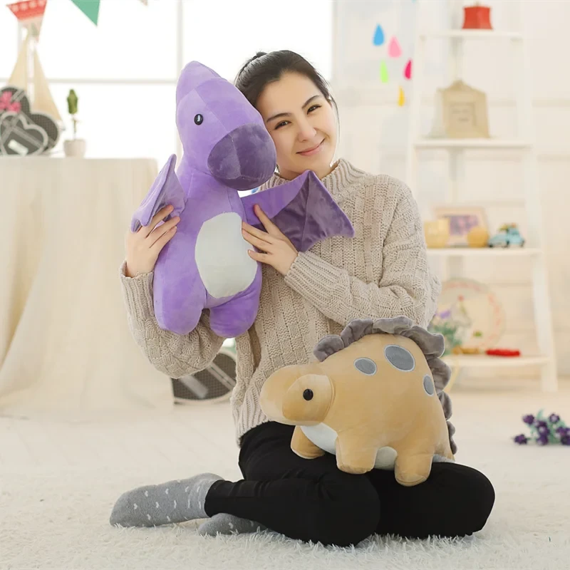 Kawaii Dinosaur Plush Toy – Soft Stuffed Triceratops & Tyrannosaurus Hug Doll (30 & 50cm)