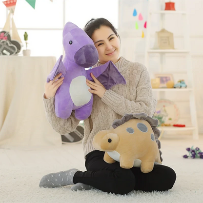 Kawaii Dinosaur Plush Toy – Soft Stuffed Triceratops & Tyrannosaurus Hug Doll (30 & 50cm)