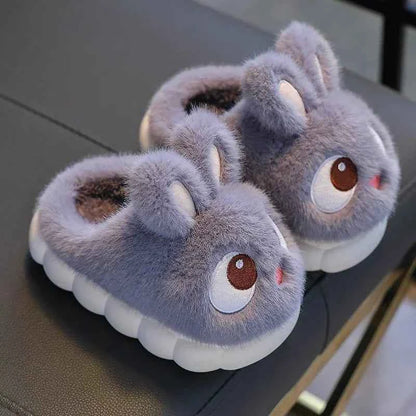 New Winter Cute Big eyed Rabbit Children's Waterproof Warm Gray