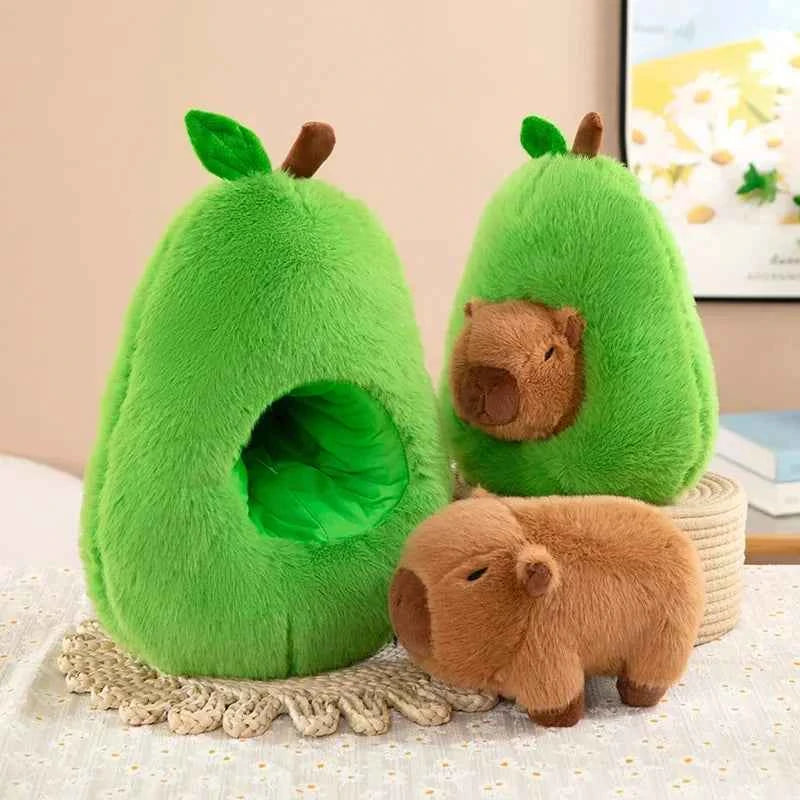 35cm ***Hut Plush Capibala Doll Soft Animal Avocado Mouse Plush Toys Avocado Doll Children's and Girls' Gift Capybara Pillow