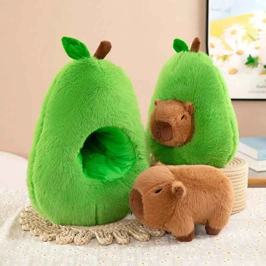 35cm ***Hut Plush Capibala Doll Soft Animal Avocado Mouse Plush Toys Avocado Doll Children's and Girls' Gift Capybara Pillow