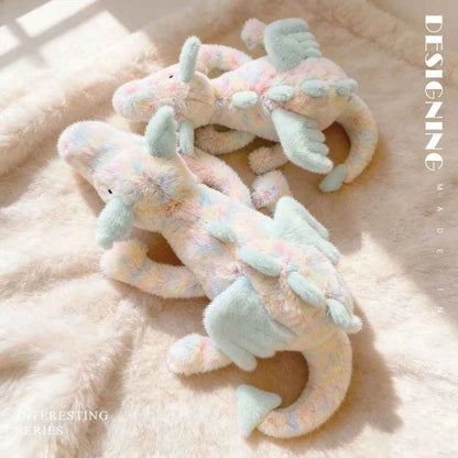 50/70CM Cartoon Hot Flying Dragon Plush Toy With Wings Green Pink Long Tail Plush Toy Pillow Gift