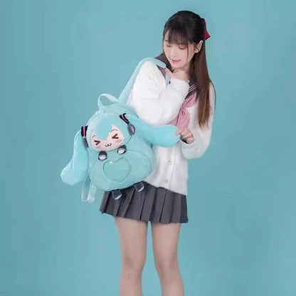 Kawaii Anime Embroidery Backpack/Shoulder Bag (13.8 in) - Large Capacity Girl Gift