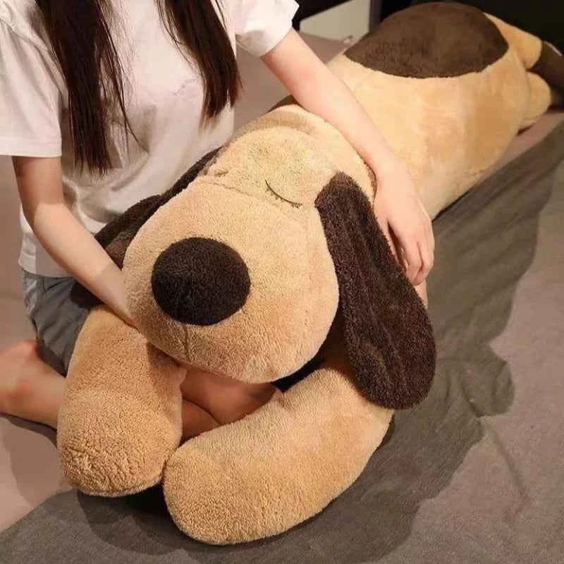 Giant Sleeping Dog Plush Toy (35.4-55.1 in) - Soft Puppy Cartoon Pillow & Cushion Gift