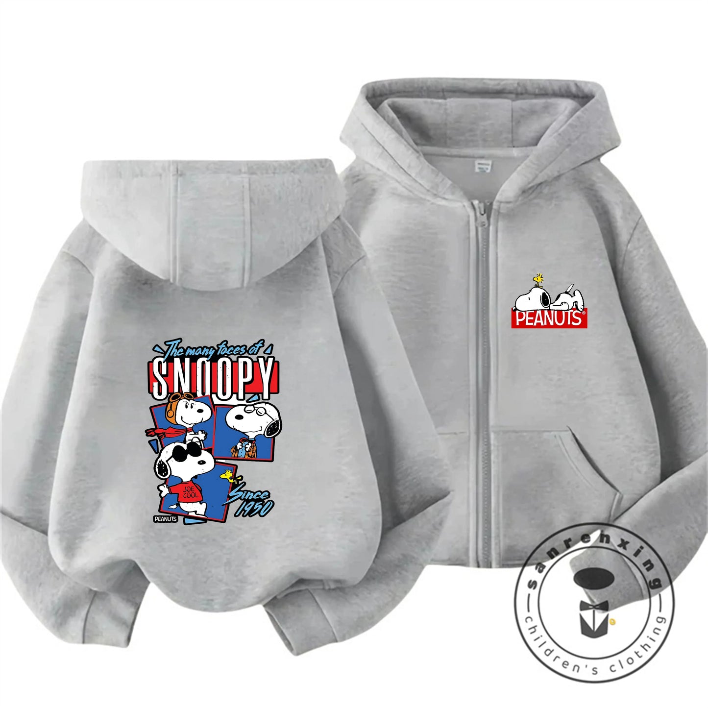 Snoopy Kids Zip-Up Hoodie – Cute Cartoon Winter Sweatshirt 17