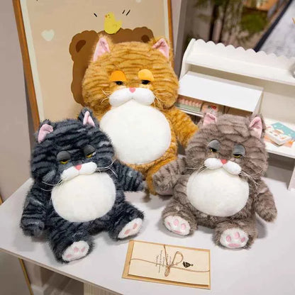 Kawaii Weighted Sitting Cat Plush – 25 cm
