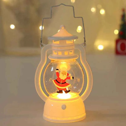Portable LED Christmas Santa Snowman Lanterns - Indoor Holiday Decor Lights