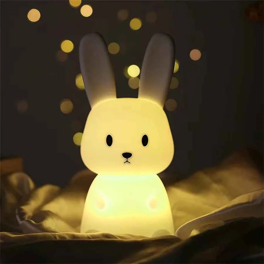 Kawaii Animal Silicone Night Light - Rechargable Fox/Duck/Frog Touch Sensor Lamp
