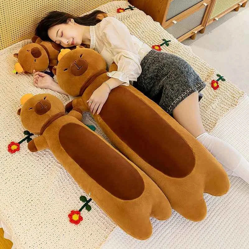 Kawaii Giant Long Capybara Plush Pillow (21.7-43.3 in) - Soft Stuffed Animal Gift