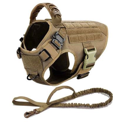 Heavy-Duty No-Pull Dog Harness and Leash Set - Tactical Training Vest for Medium & Large Dogs (German Shepherd, Malinois)