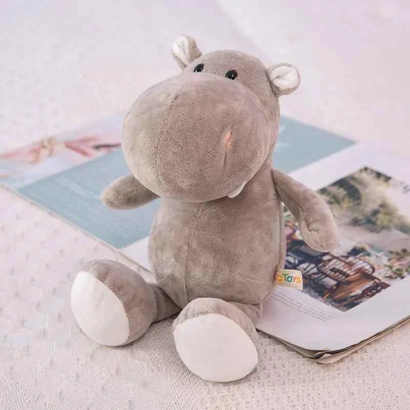 25cm Stuffed Lifelike Lion Tiger Elephant Monkey Leopard Giraffe Raccoon Doll Simulation Forest Animals Plush Toys for Kids Gift