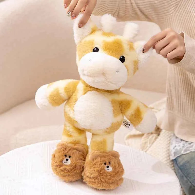 Kawaii Fluffy Giraffe Plush Doll - Soft Stuffed Animal Hug Pillow and Room Decor Gift, 2 Sizes