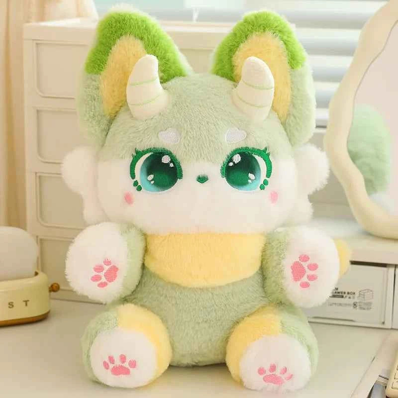 Kawaii Phantom Fox Plush Toy 30–50cm – Soft Fox Pillow Cute Stuffed Animal Gift Green