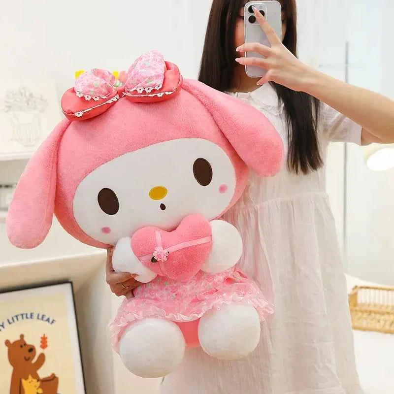 40/50/60cm Sanrio Kuromi Melody Hello Kitty Plush Toy Kawaii Cartoon Big Size Plush Doll Soft Stuffed Pillow Kids Birthday Gifts