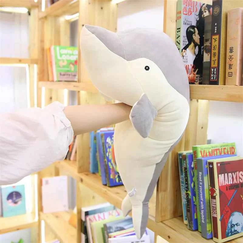 Kawaii Dolphin Plush Doll - Soft Stuffed Ocean Friend Cuddle Toy and Gift, 2 Colors and 3 Sizes