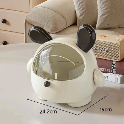 Kawaii Korean Storage Rack Desktop Rabbit Storage Box Desk Black