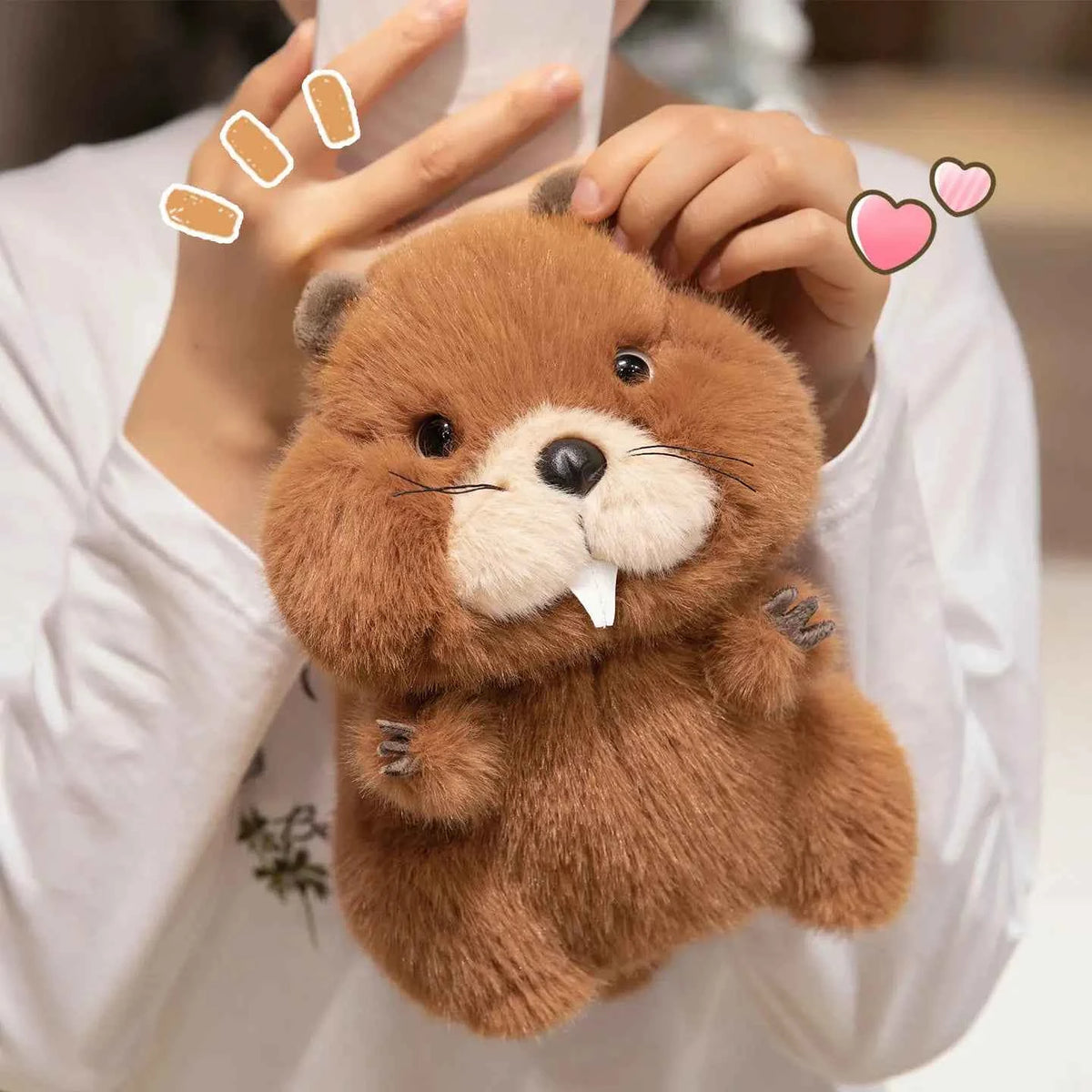 Cute Simulation Marmot Plush Doll - Fluffy Sitting Groundhog Stuffed Animal Toy Gift, 3 Sizes