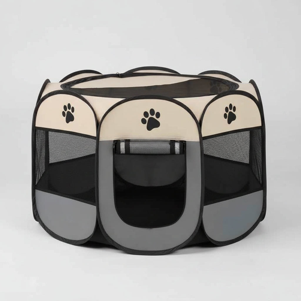 Folding Pet Tent Dog House Camping Accessories Pet Cage grey