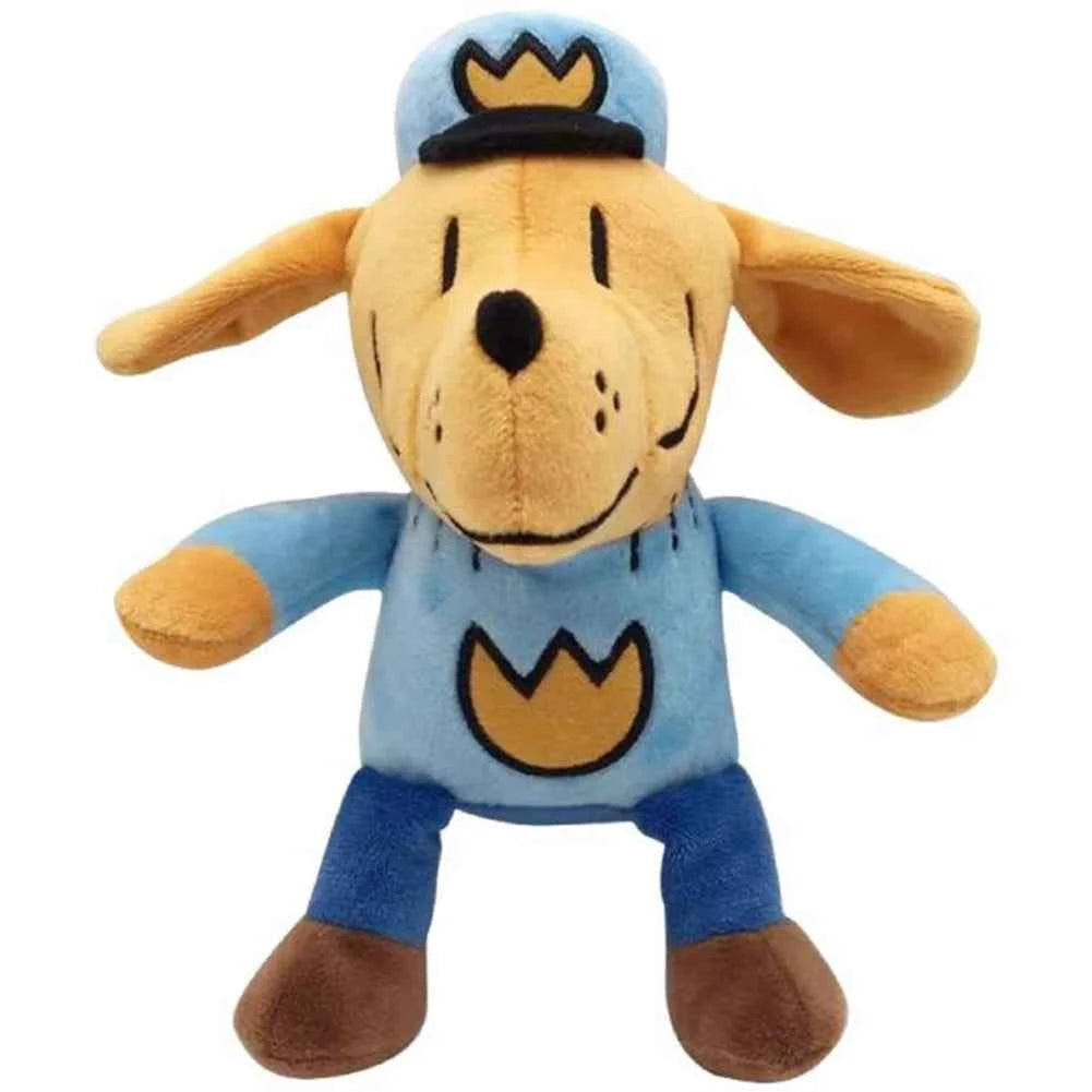 Dog Man Detective Dog Plush Toy - Fluffy PP Cotton Cartoon Baby Toy (8-10 Inches)