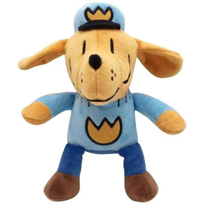Dog Man Detective Dog Plush Toy - Fluffy PP Cotton Cartoon Baby Toy (8-10 Inches)