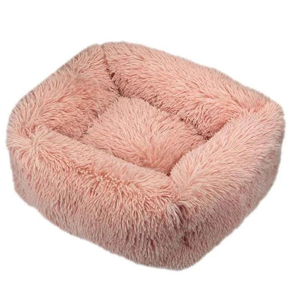 Rectangle Plush Dog Bed Winter Warm Mat Small Medium Big Leather Pink