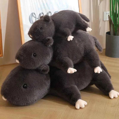 Funny Simulation Black Mouse Plush Pillow - Lifelike Lying Rat Stuffed Animal Room Decor and Gift, 3 Sizes L 70cm (27.6")