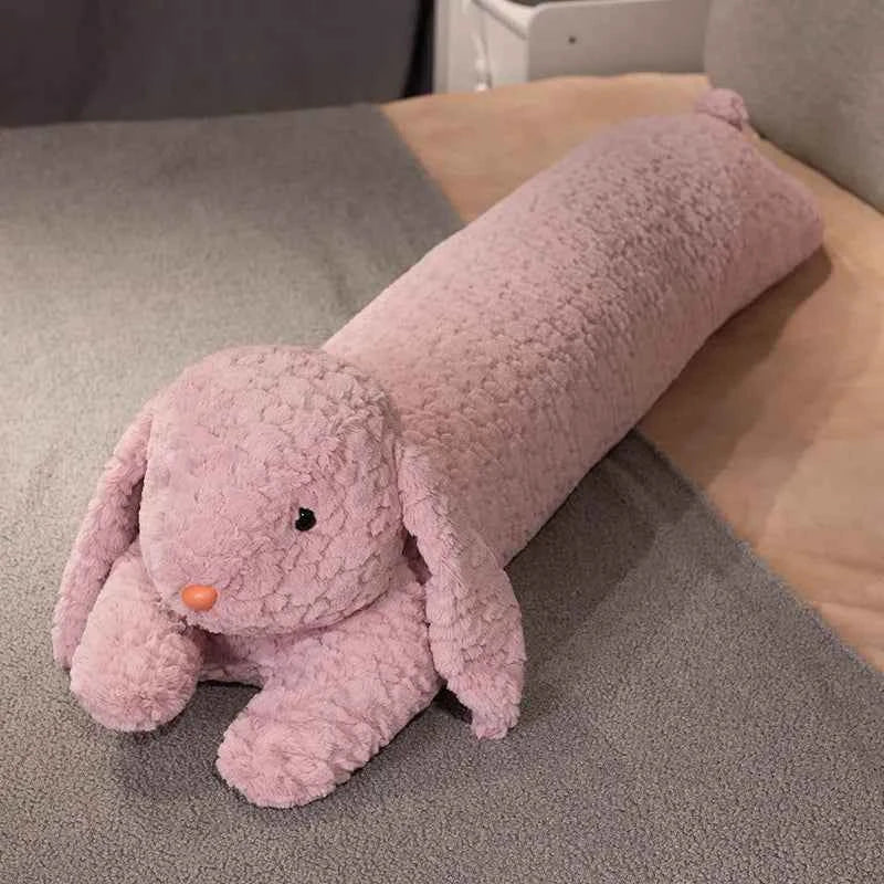 Kawaii Long Gaint Curly Animal Bunny Plush Pillow Doll Bear Purple bunny