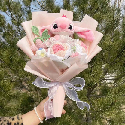 Super Soft Anime Stitch Plush Bouquet (11.0-13.8 in) - Stuffed Doll Gift