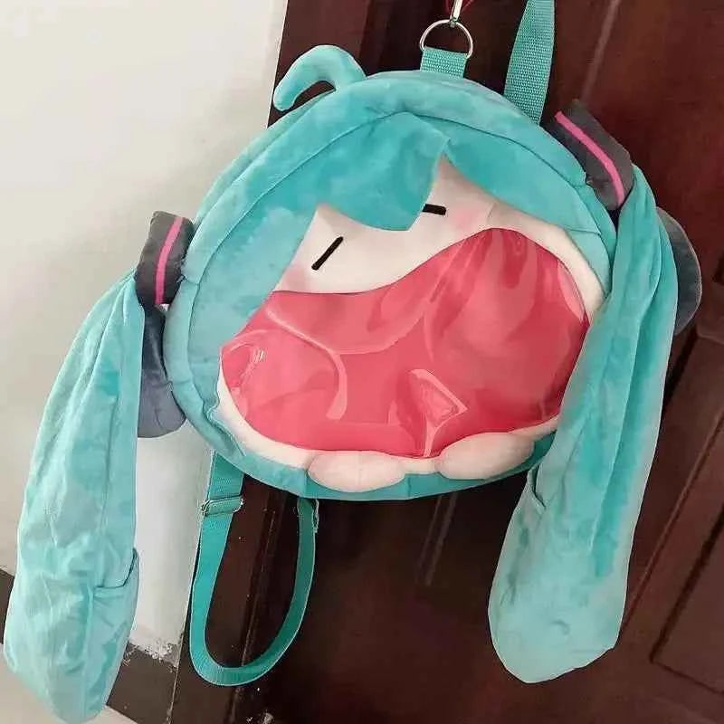 Kawaii Hatsune Miku Plush Backpack (15.7 in) - Cute Anime Girl Knapsack & Student Gift