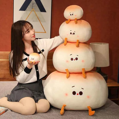 Kawaii Bread and Bun Plush Pillow - Soft Stuffed Food Cushion Toy and Gift, 30cm and 40cm