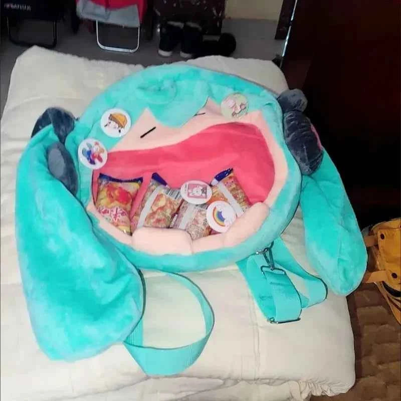 Kawaii Hatsune Miku Plush Backpack (15.7 in) - Cute Anime Girl Knapsack & Student Gift