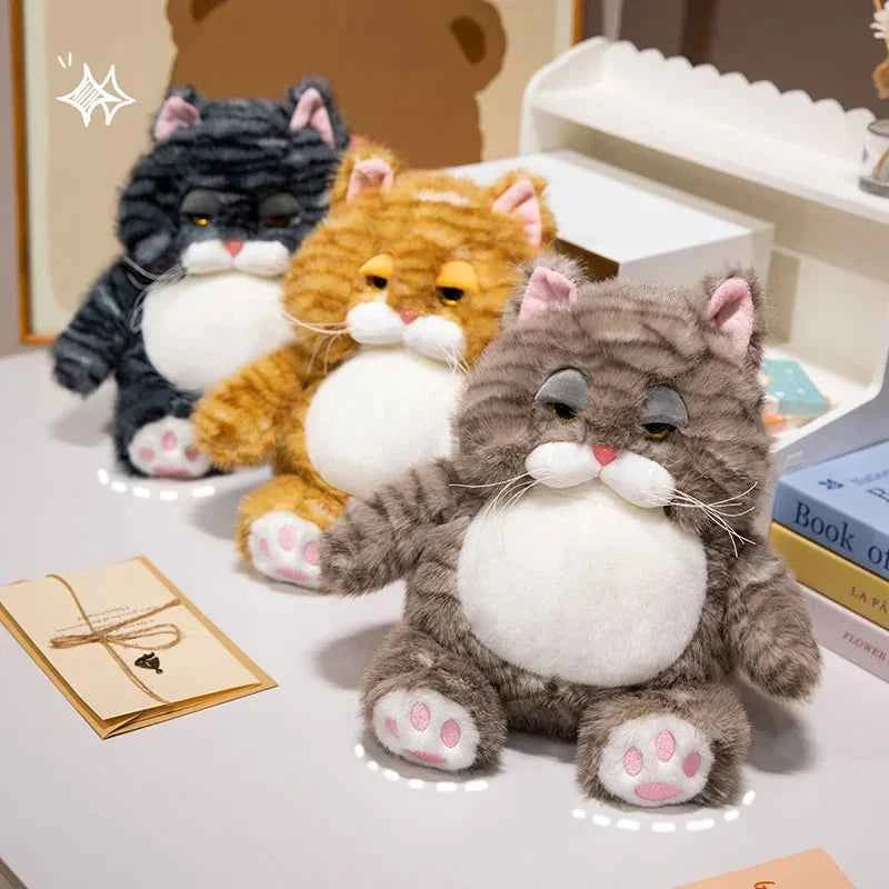 Kawaii Weighted Sitting Cat Plush – 25 cm