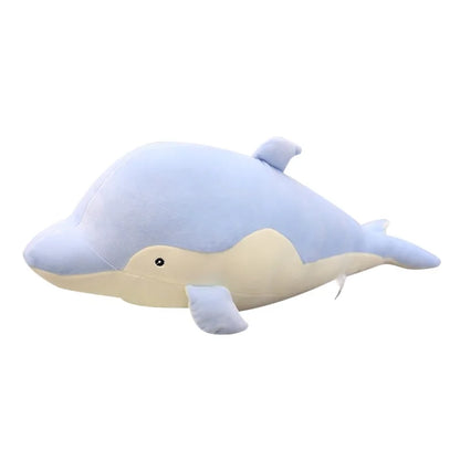 Kawaii Dolphin Plush Doll - Soft Stuffed Ocean Friend Cuddle Toy and Gift, 2 Colors and 3 Sizes