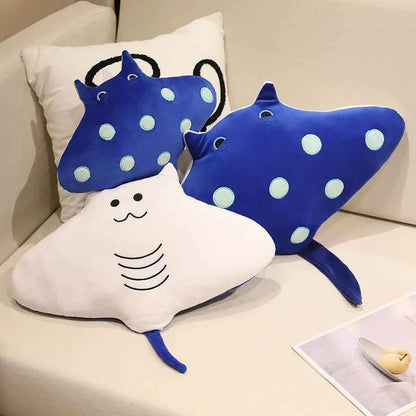 Giant Manta Ray Plush Toy – Kawaii Sea Animal Stuffed Pillow