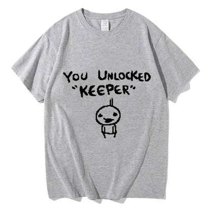The Binding Of Isaac Print T Shirt - Oversized You Unlocked Keeper Streetwear Tee