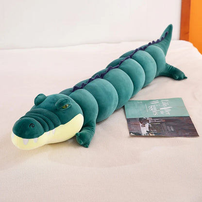 180cm Cute Soft Long Crocodile Pillow Stuffed Plush Toys Office Nap Pillow Home Comfort Cushion Decor Gift Doll Child dark green