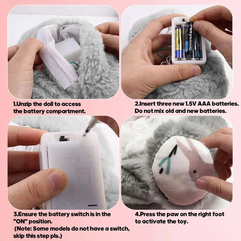 Breathing Animal Plush Toy – Sound & Light Sleep Companion