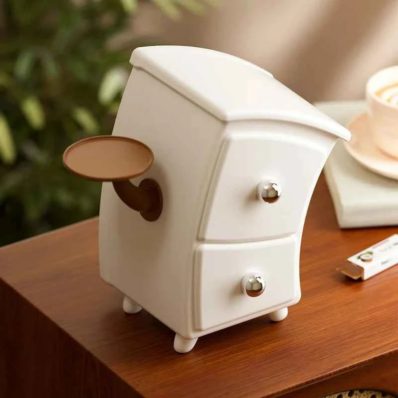 Creative Desktop Jewelry Box Small Items Storage Box Cute White